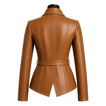 Lucy Tan Leather Jacket for Women