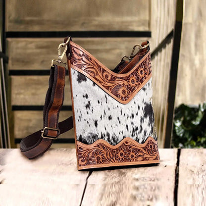 TOOLED LEATHER CROSSBODY BAG