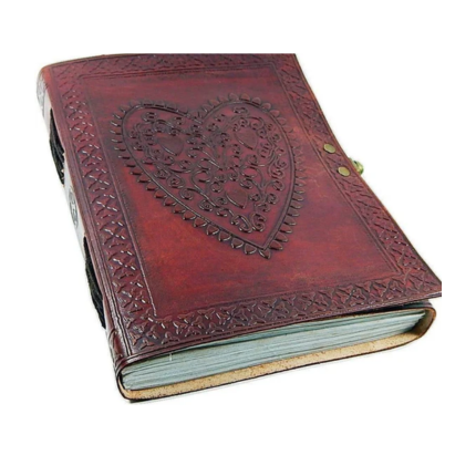 Vintage Heart Embossed Leather Journal