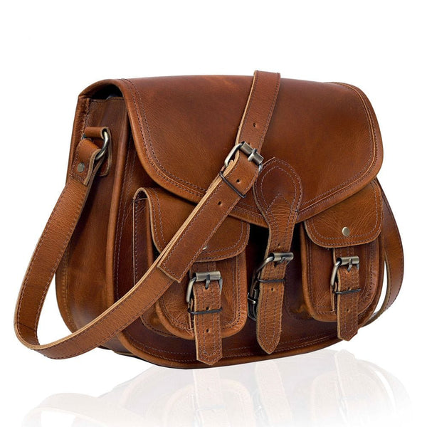 Sacoche de selle Scarlett en cuir pleine fleur - Fauve