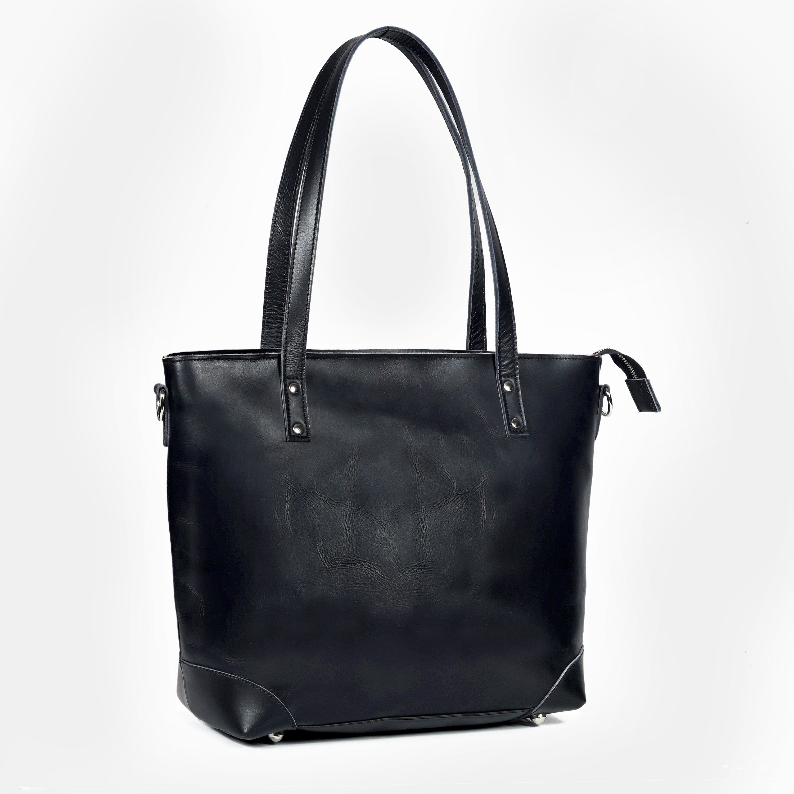 Black Portland Leather Tote Bag | The Leather Farm