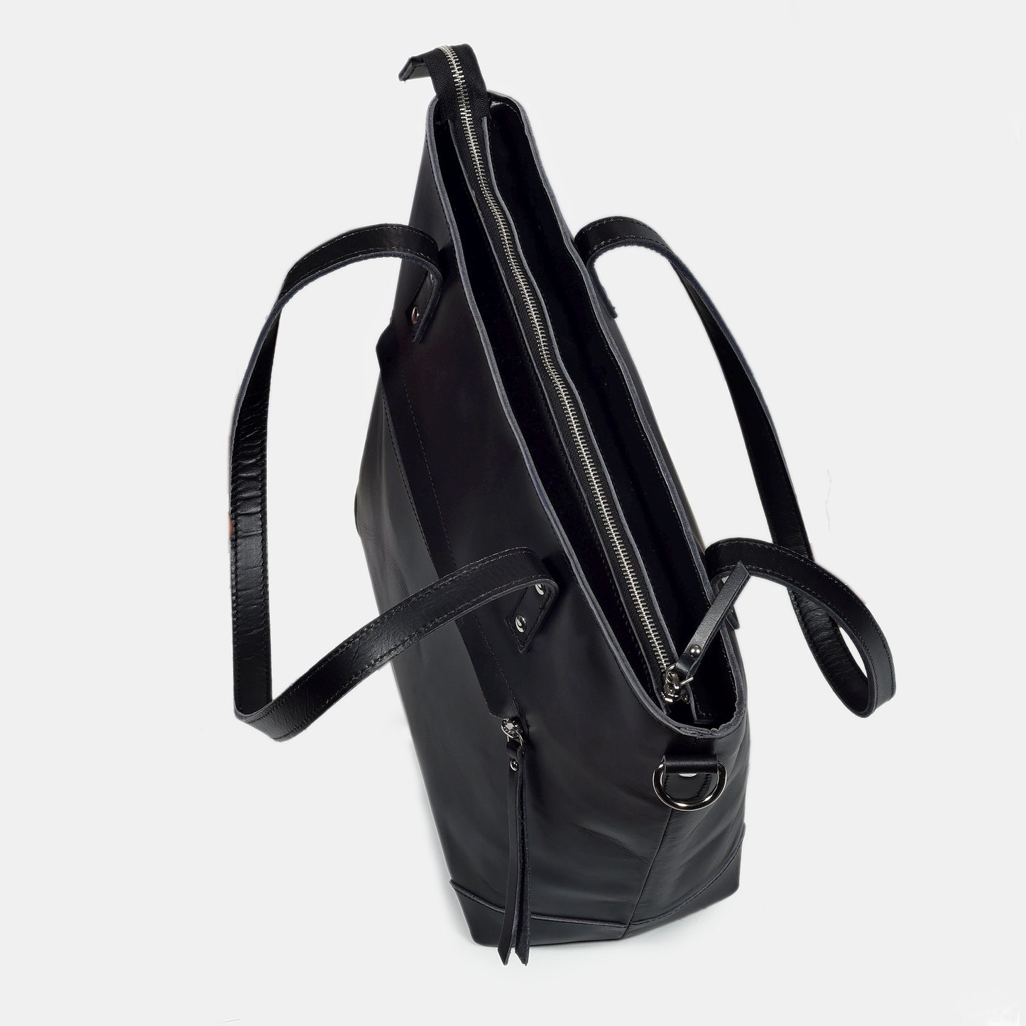 Portland Buffalo Leather Tote Bag Combo - Black