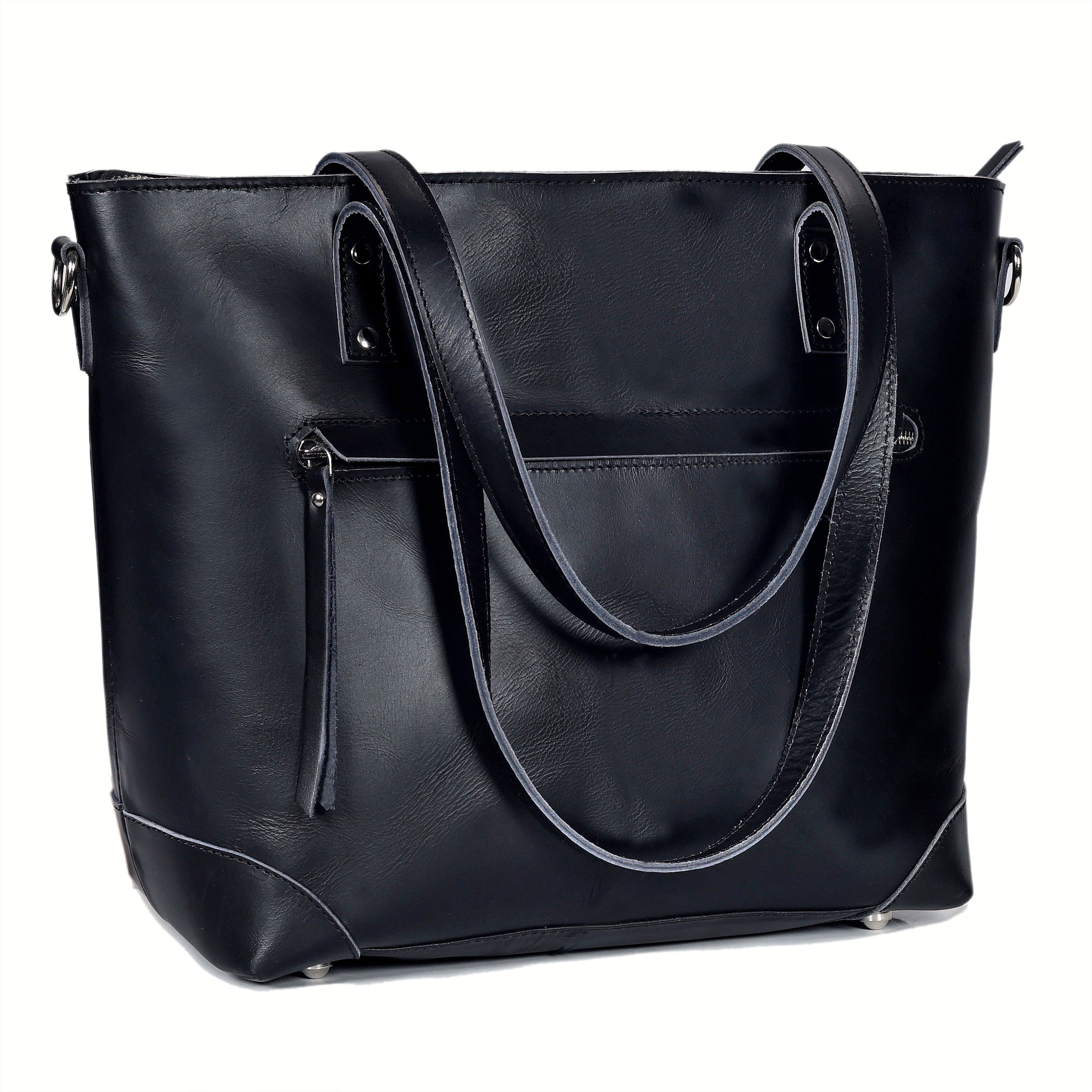 Black Portland Leather Tote Bag | The Leather Farm