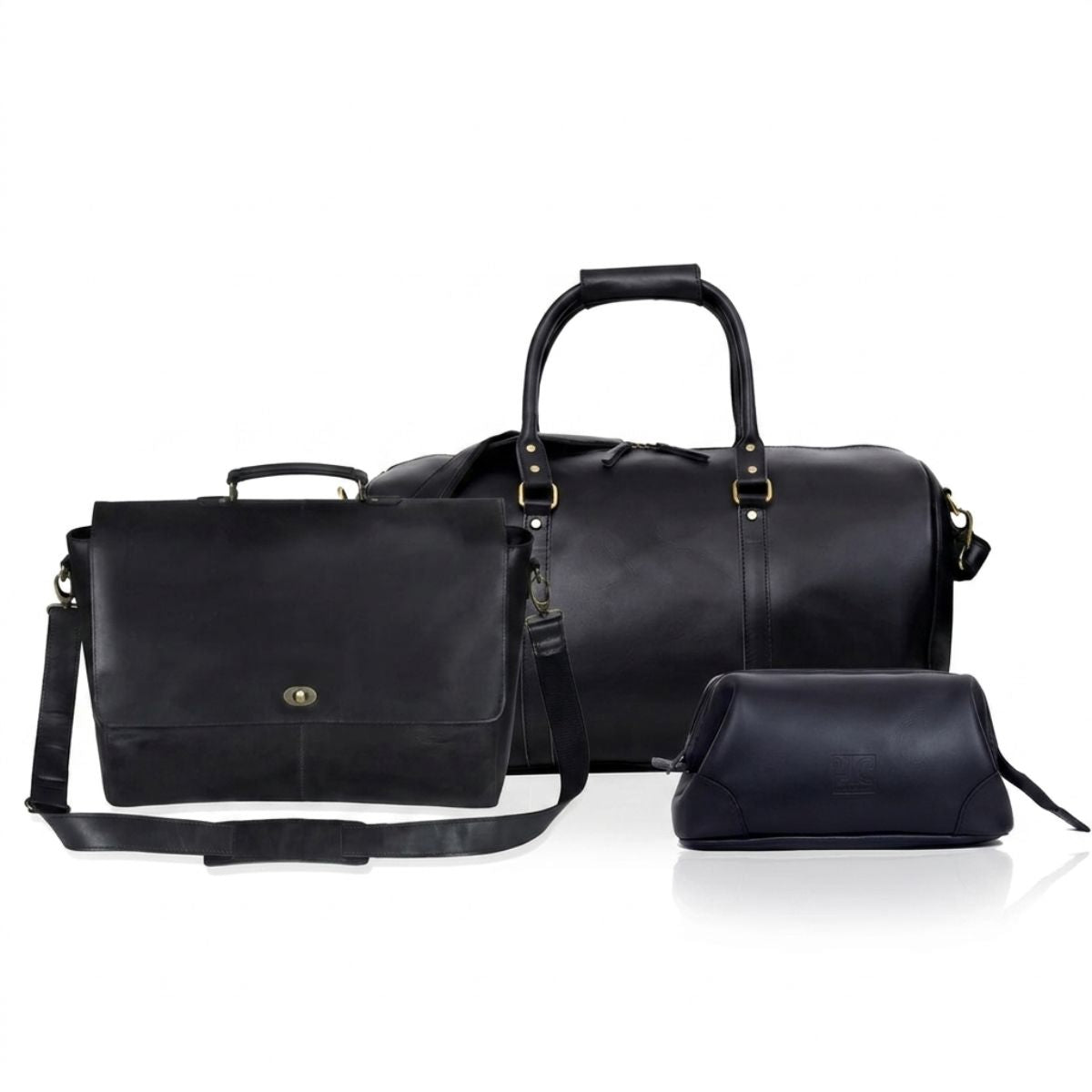 JOHN LEATHER DUFFEL BAG COMBO SET