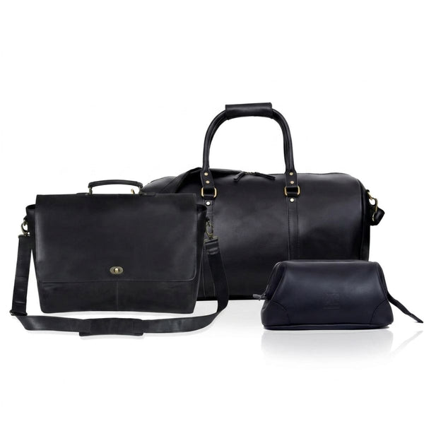 John Leather Duffel Bag Combo Set