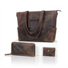 Portland Buffalo Leather Almost Perfect Tote Bag Combo - Vintage Brown