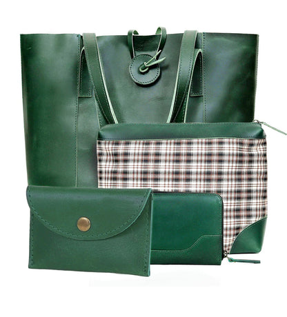 Denver Leather Bag Combo - Green