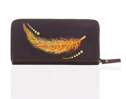 Seine Leather Wallet - Hand painted