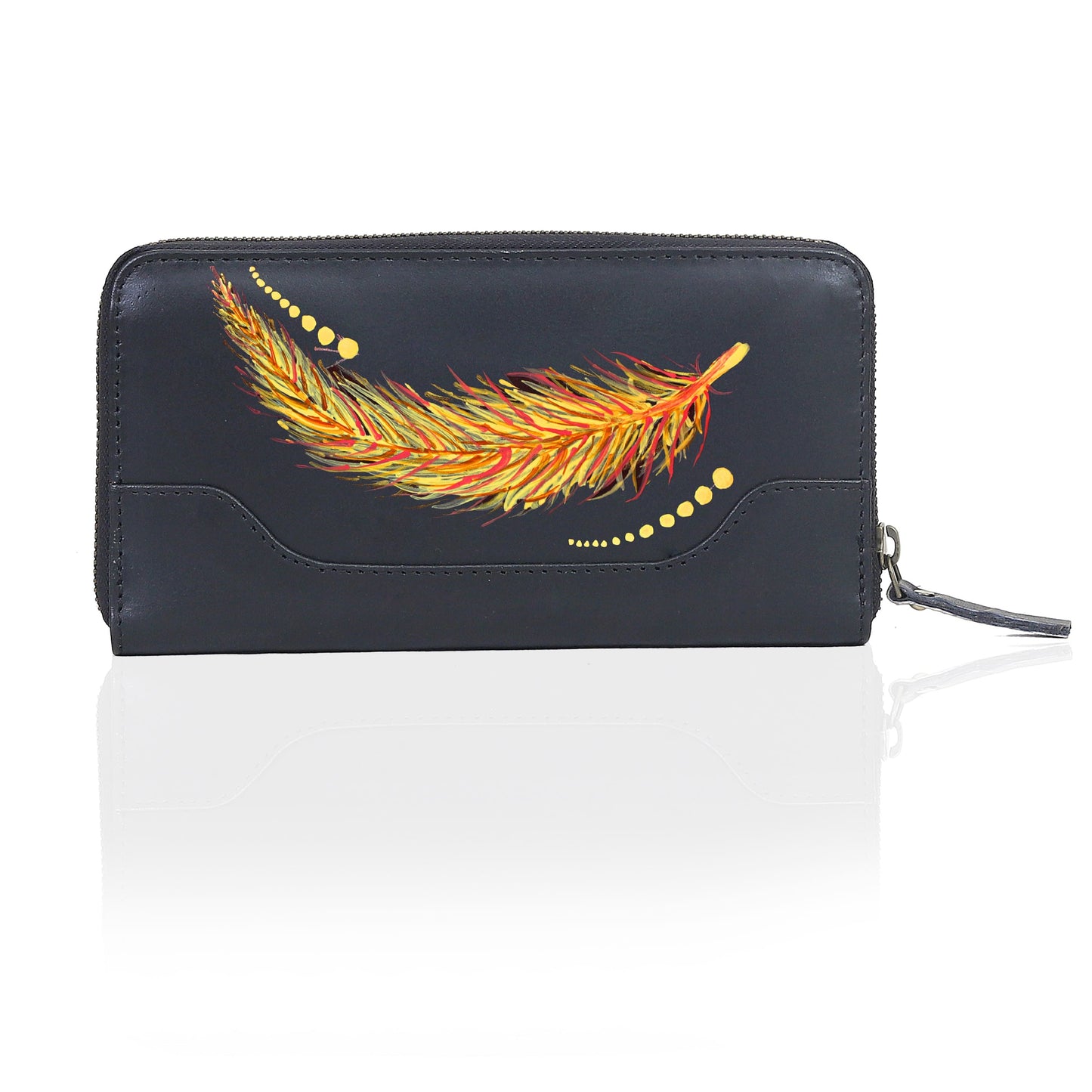 Seine Leather Wallet - Hand painted