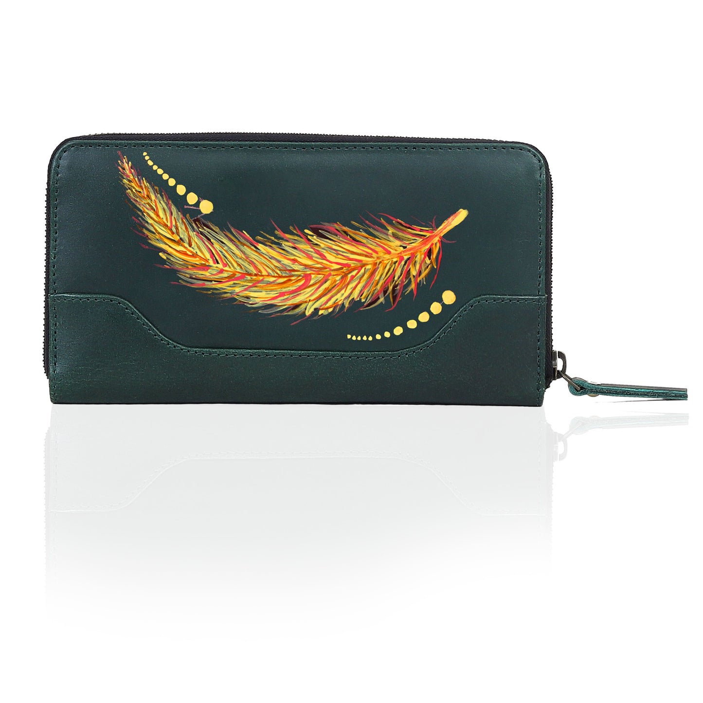 Seine Leather Wallet - Hand painted