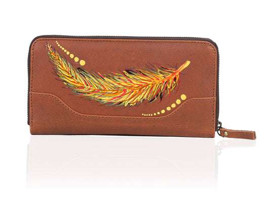 Seine Leather Wallet - Hand Painted