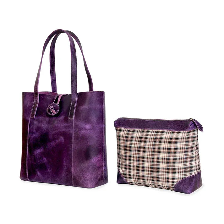 Denver Leather Bag Combo - Purple