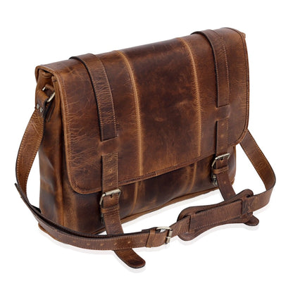 FARM LEATHER MESSENGER BAG - TAN