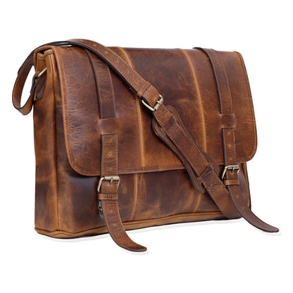 FARM LEATHER MESSENGER BAG - TAN